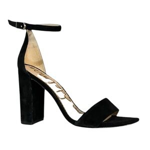 Sam Edelman Black Yard Leather Sandals Women’s 9.5 Block Heel Open Toe Chic